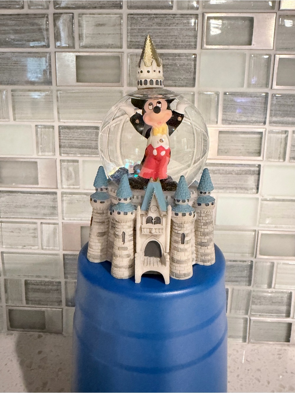 Disney Mickey Mouse & Cinderella Castle Mini Snow Globe